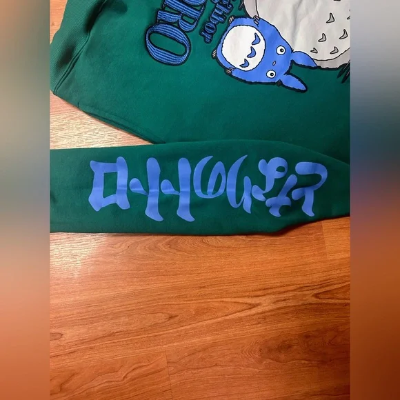 My Neighbor Totoro Kanji Hoodie Sweatshirt Pullover Totoro Large Unisex - Picture 3 of 6